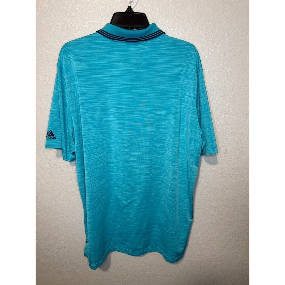 Adidas Golf Polo Shirt Mens Large L Turquoise Athletic Short Sleeve